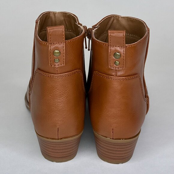 Style & Co Faux Leather Side Zip Ankle Booties Round Toe Block Heel Size 8M - Picture 4 of 14